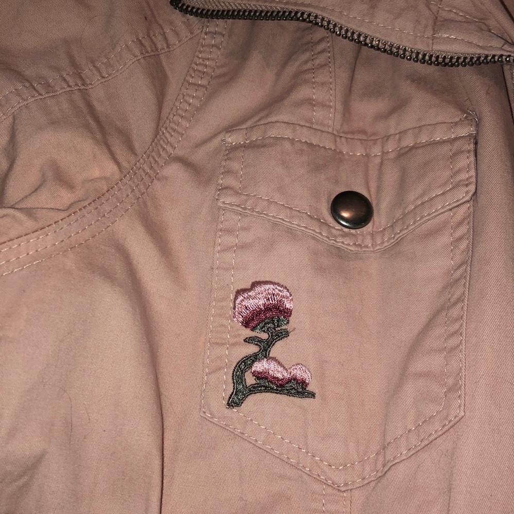 Pink Embroidered Army Jacket - Picture 2 of 5